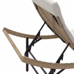 VidaXL 368248 sedia da esterno Salone Seduta imbottita Rattan sintetico, Acciaio Crema, Bianco - Vista aggiuntiva 8