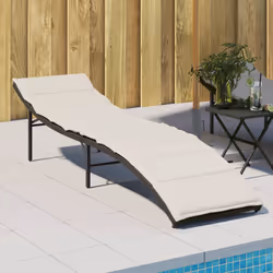 VidaXL 368251 sedia da esterno Salone Seduta imbottita Rattan sintetico, Acciaio Crema, Bianco