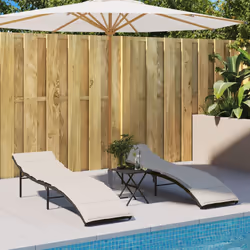 VidaXL 368251 sedia da esterno Salone Seduta imbottita Rattan sintetico, Acciaio Crema, Bianco