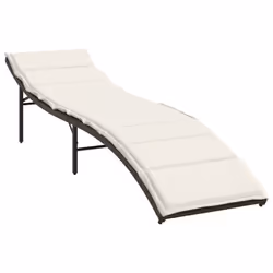 VidaXL 368252 sedia da esterno Terrazzo Seduta imbottita Rattan sintetico, Acciaio Crema, Bianco - Vista aggiuntiva 4