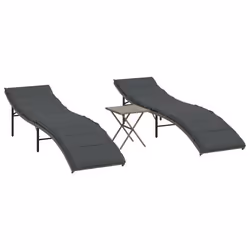 VidaXL 368253, Salone, Seduta imbottita, Rattan sintetico, Acciaio, Grigio, 110 kg, 550 mm
