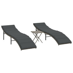 VidaXL 368253 sedia da esterno Salone Seduta imbottita Rattan sintetico, Acciaio Grigio