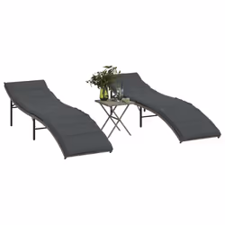 VidaXL 368253 sedia da esterno Salone Seduta imbottita Rattan sintetico, Acciaio Grigio
