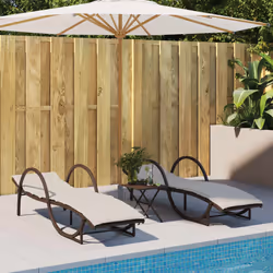 vidaXL Lettino Prendisole con Cuscino Marrone 60x199x42 cm Polyrattan - Vista aggiuntiva 3