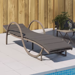 VidaXL 368265 sedia da esterno Salone Seduta imbottita Rattan sintetico, Acciaio Grigio