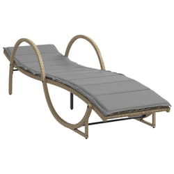 VidaXL 368267 sedia da esterno Terrazzo Seduta imbottita Rattan sintetico, Acciaio Grigio