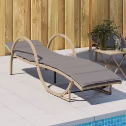 VidaXL 368267 sedia da esterno Terrazzo Seduta imbottita Rattan sintetico, Acciaio Grigio