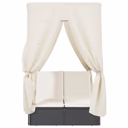 VidaXL 368072 sedia da esterno Salone Seduta imbottita Rattan sintetico, Acciaio Crema, Bianco - Vista aggiuntiva 4