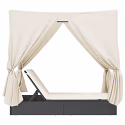 VidaXL 368072 sedia da esterno Salone Seduta imbottita Rattan sintetico, Acciaio Crema, Bianco - Vista aggiuntiva 5