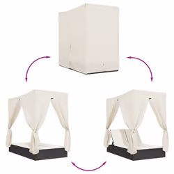 VidaXL 368072 sedia da esterno Salone Seduta imbottita Rattan sintetico, Acciaio Crema, Bianco - Vista aggiuntiva 7