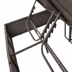 VidaXL 368072 sedia da esterno Salone Seduta imbottita Rattan sintetico, Acciaio Crema, Bianco - Vista aggiuntiva 8