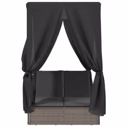 VidaXL 368074 sedia da esterno Salone Seduta imbottita Rattan sintetico, Acciaio Grigio - Vista aggiuntiva 4