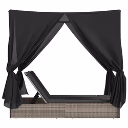 VidaXL 368074 sedia da esterno Salone Seduta imbottita Rattan sintetico, Acciaio Grigio - Vista aggiuntiva 5