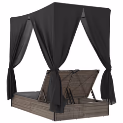 VidaXL 368074 sedia da esterno Salone Seduta imbottita Rattan sintetico, Acciaio Grigio - Vista aggiuntiva 6