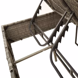 VidaXL 368074 sedia da esterno Salone Seduta imbottita Rattan sintetico, Acciaio Grigio - Vista aggiuntiva 8