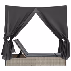 VidaXL 368077 sedia da esterno Salone Seduta imbottita Rattan sintetico, Acciaio Grigio - Vista aggiuntiva 5
