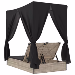 VidaXL 368077 sedia da esterno Salone Seduta imbottita Rattan sintetico, Acciaio Grigio - Vista aggiuntiva 6