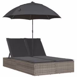 VidaXL 368083, Salone, Seduta imbottita, Rattan sintetico, Acciaio, Grigio, 280 kg, 2000 mm
