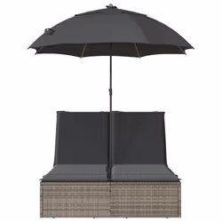 VidaXL 368083 sedia da esterno Salone Seduta imbottita Rattan sintetico, Acciaio Grigio - Vista aggiuntiva 4
