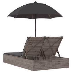 VidaXL 368083 sedia da esterno Salone Seduta imbottita Rattan sintetico, Acciaio Grigio - Vista aggiuntiva 6