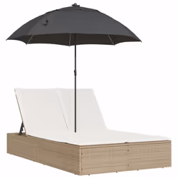 VidaXL 368085, Salone, Seduta imbottita, Rattan sintetico, Acciaio, Crema, Bianco, 280 kg, 2000 mm
