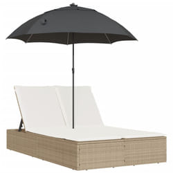 VidaXL 368085 sedia da esterno Salone Seduta imbottita Rattan sintetico, Acciaio Crema, Bianco