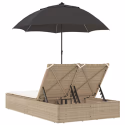 VidaXL 368085 sedia da esterno Salone Seduta imbottita Rattan sintetico, Acciaio Crema, Bianco - Vista aggiuntiva 6