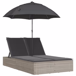 VidaXL 368086, Salone, Seduta imbottita, Rattan sintetico, Acciaio, Grigio, 280 kg, 2000 mm
