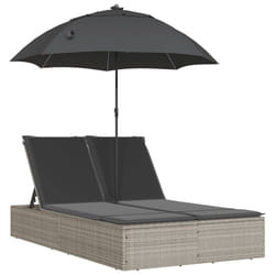 VidaXL 368086 sedia da esterno Salone Seduta imbottita Rattan sintetico, Acciaio Grigio