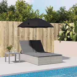 VidaXL 368086 sedia da esterno Salone Seduta imbottita Rattan sintetico, Acciaio Grigio