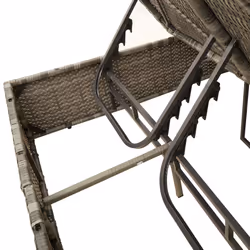 VidaXL 368086 sedia da esterno Salone Seduta imbottita Rattan sintetico, Acciaio Grigio - Vista aggiuntiva 8