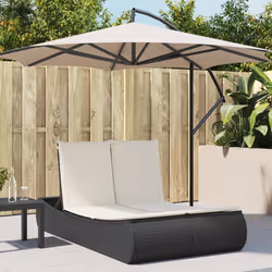 VidaXL 368090 sedia da esterno Salone Seduta imbottita Rattan sintetico, Acciaio Crema, Bianco