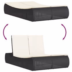 VidaXL 368090 sedia da esterno Salone Seduta imbottita Rattan sintetico, Acciaio Crema, Bianco - Vista aggiuntiva 7