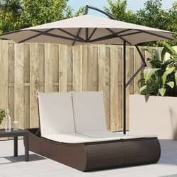 vidaXL Lettino Prendisole con Cuscini Marrone in Polyrattan