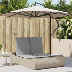 vidaXL Lettino Prendisole con Cuscini Beige in Polyrattan