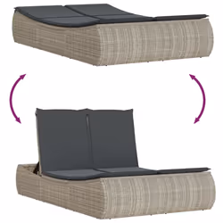 VidaXL 368095 sedia da esterno Salone Seduta imbottita Rattan sintetico, Acciaio Grigio - Vista aggiuntiva 7