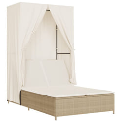 VidaXL 368103 sedia da esterno Salone Seduta imbottita Rattan sintetico, Acciaio Crema, Bianco