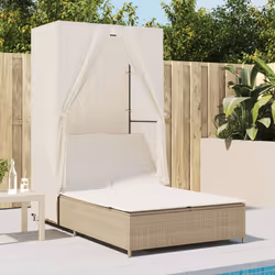 VidaXL 368103 sedia da esterno Salone Seduta imbottita Rattan sintetico, Acciaio Crema, Bianco