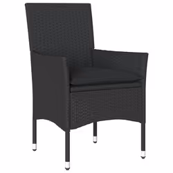 VidaXL 368109 sedia da esterno Terrazzo Seduta imbottita Rattan sintetico, Acciaio Nero - Vista aggiuntiva 4