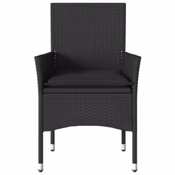 VidaXL 368109 sedia da esterno Terrazzo Seduta imbottita Rattan sintetico, Acciaio Nero - Vista aggiuntiva 5