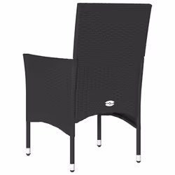VidaXL 368109 sedia da esterno Terrazzo Seduta imbottita Rattan sintetico, Acciaio Nero - Vista aggiuntiva 7