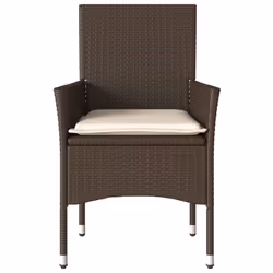 VidaXL 368110 sedia da esterno Terrazzo Seduta imbottita Rattan sintetico, Acciaio Crema, Bianco - Vista aggiuntiva 5