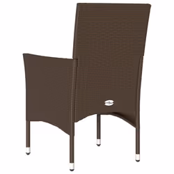 VidaXL 368110 sedia da esterno Terrazzo Seduta imbottita Rattan sintetico, Acciaio Crema, Bianco - Vista aggiuntiva 7