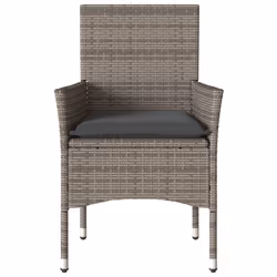 VidaXL 368111 sedia da esterno Terrazzo Seduta imbottita Rattan sintetico, Acciaio Grigio - Vista aggiuntiva 5