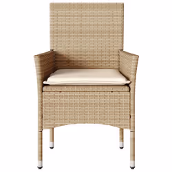 VidaXL 368113 sedia da esterno Terrazzo Seduta imbottita Rattan sintetico, Acciaio Crema, Bianco - Vista aggiuntiva 5