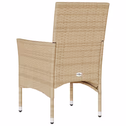 VidaXL 368113 sedia da esterno Terrazzo Seduta imbottita Rattan sintetico, Acciaio Crema, Bianco - Vista aggiuntiva 7
