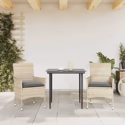 Sedie da Giardino con Cuscini 2 pz Grigio Chiaro in Polyrattancod mxl 91805 - Vista aggiuntiva 3