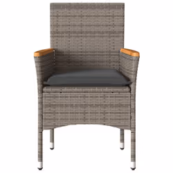 VidaXL 368120 sedia da esterno Terrazzo Seduta imbottita Legno di acacia, Rattan sintetico, Acciaio Grigio - Vista aggiuntiva 5