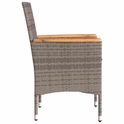 VidaXL 368120 sedia da esterno Terrazzo Seduta imbottita Legno di acacia, Rattan sintetico, Acciaio Grigio - Vista aggiuntiva 6