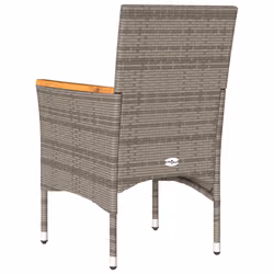 VidaXL 368120 sedia da esterno Terrazzo Seduta imbottita Legno di acacia, Rattan sintetico, Acciaio Grigio - Vista aggiuntiva 7